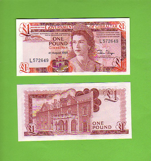 GIBRALTAR - 4th August 1988 £1/Governors Mansion