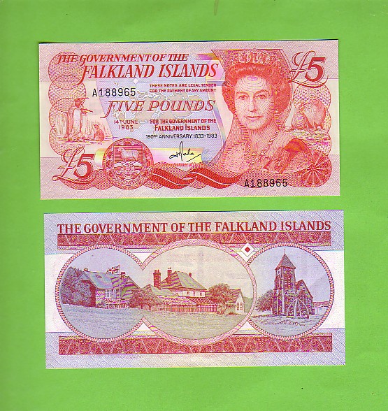 FALKLAND ISLANDS - 14th June 1983 £5/Views