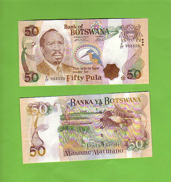 BOTSWANA - 50 Pula/Birds/Kingfisher/Fish Eagle