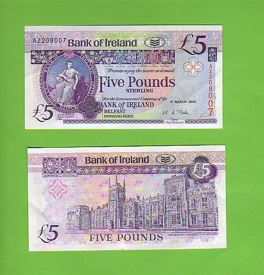 NORTHERN IRELAND - 1st March 2003 £5/Belfast University