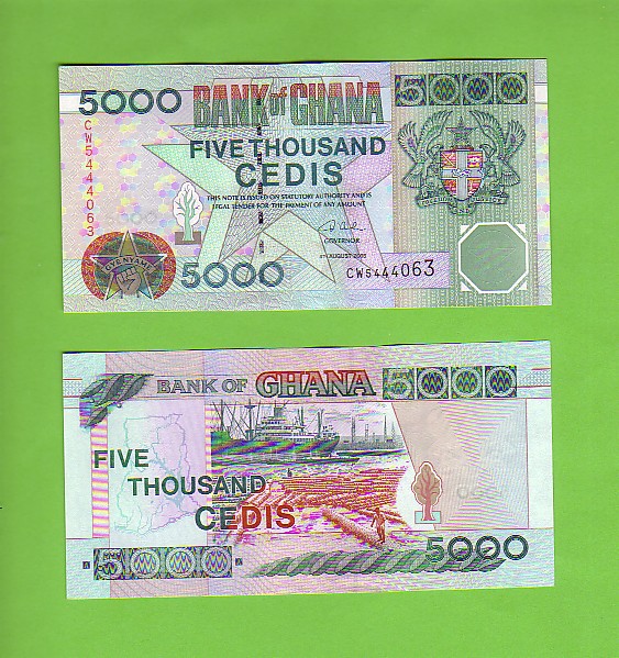 GHANA - 4th August 2003/5000 Cedis/Floating Logs