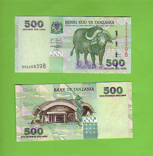 TANZANIA - 500 Shillings/Cape Buffalo