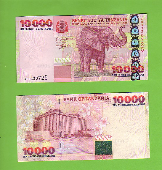 TANZANIA - 10000 Shillings/African Elephant