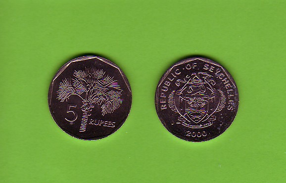 SEYCHELLES - 2000 5 Rupees UNC/Coco de Mer
