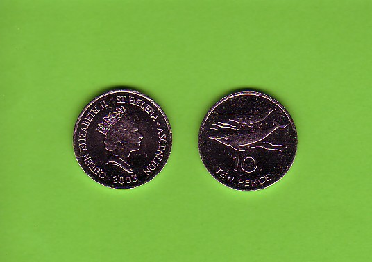 ST HELENA and ASCENSION ISLAND - 2003 10p UNC/Dolphins